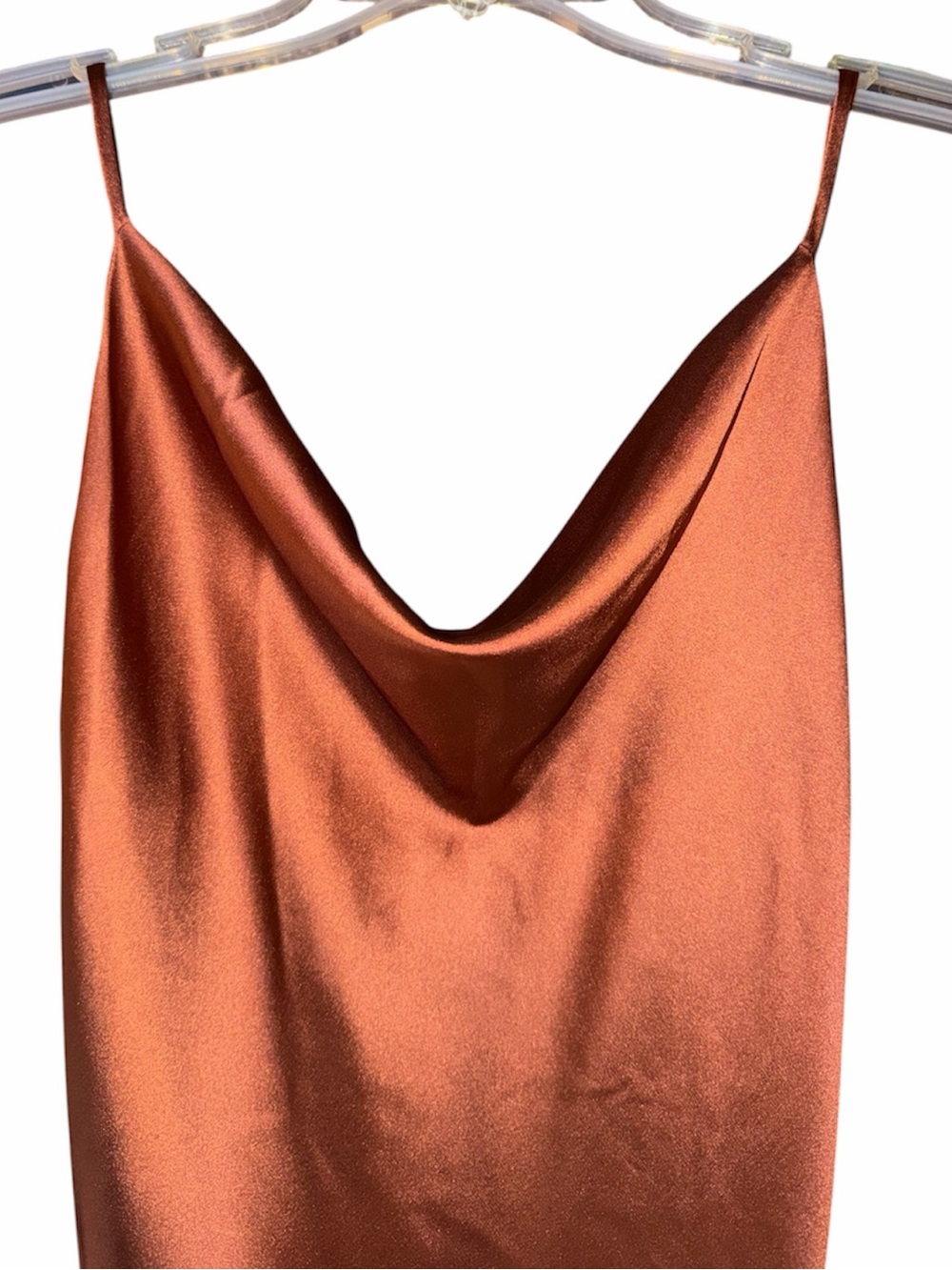 Petal & Pup Copper Satin Slip Midi Dress - Picture 4 of 6